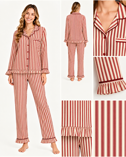 Vintage Holiday Stripe Women’s Set |PREORDER