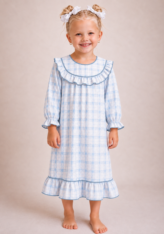 Icy Tartan Holiday Nightgown | PREORDER