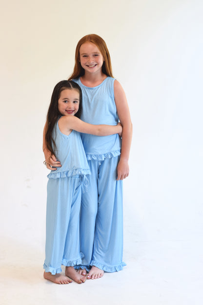 Girls Blue Dot Two Piece Set