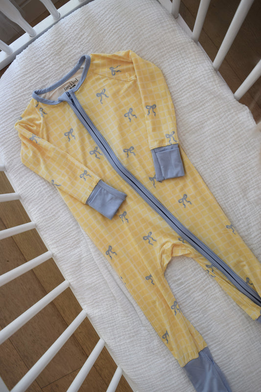 Yellow Bow Baby Onesie